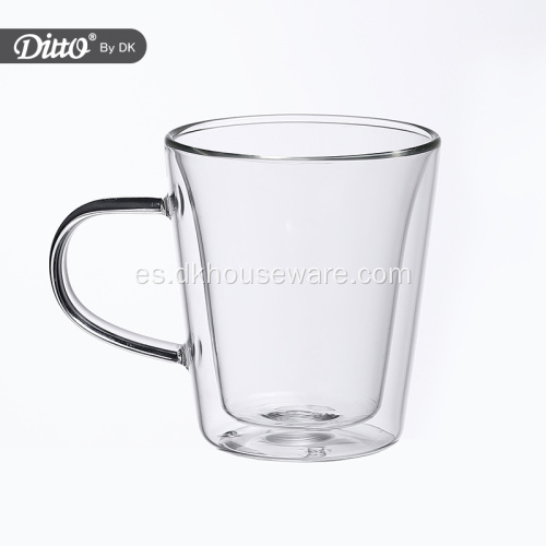 Taza de beber de vidrio transparente de taza de café de 220 ml